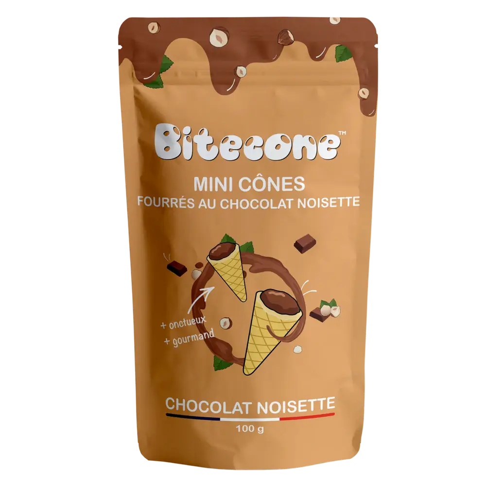 1 paquet de Mini cônes chocolat noisette