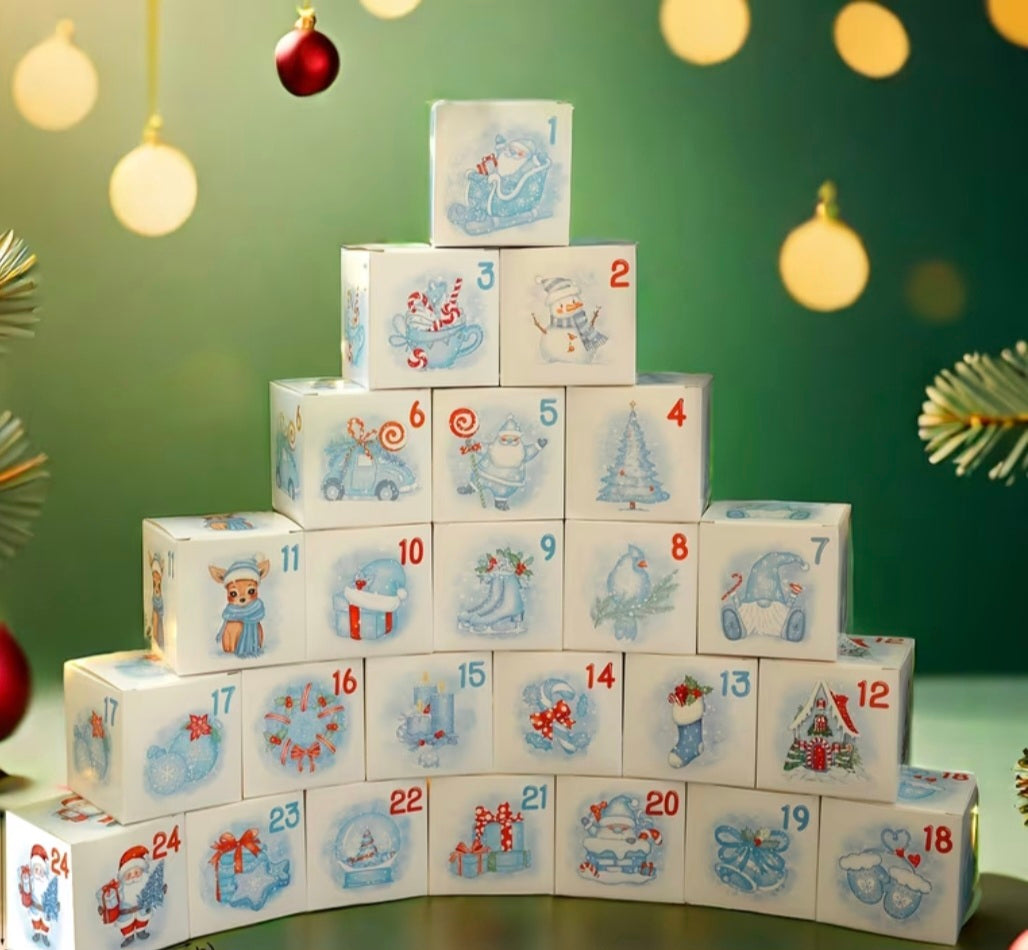 Un calendrier de l'avent couleur blanc