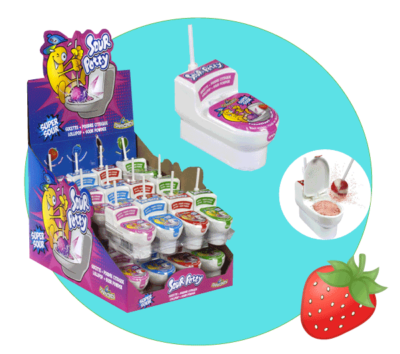 Sucette toilette WC fraise