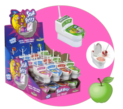 Sucette toilette WC pomme