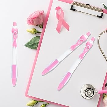 Lot un stylo et une broche octobre rose